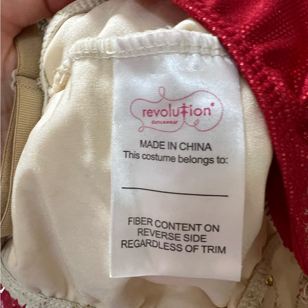 Revolution Red and Gold Spanish Theme Ballet Costume Teen or Adult - Picture 7 of 15